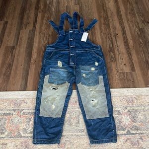 Oversized Slouchy Distressed Overalls